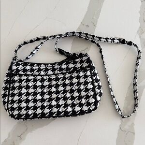 Vera Bradley Black and White Houndstooth shoulder Bag